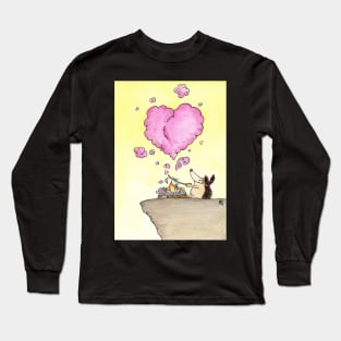 Cute hedgehog sends a heart smoke signal Long Sleeve T-Shirt